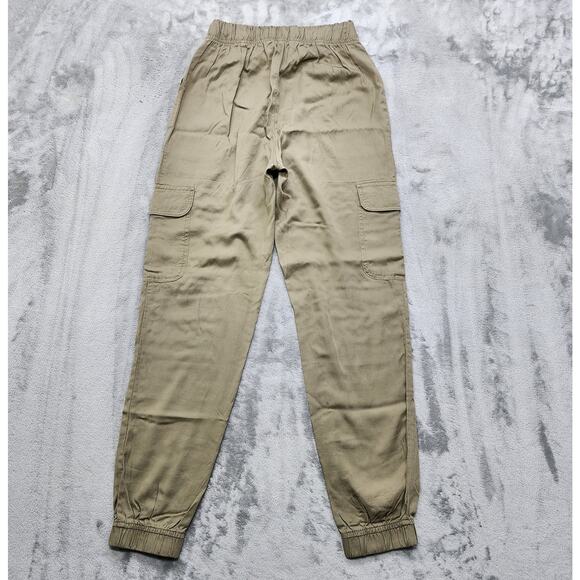 Japna Pants Womens S Tan Drawstring Waist Pull On Lyocell Cargo Jogger Casual - Picture 3 of 10